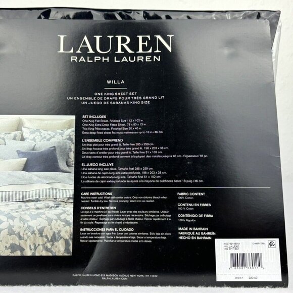 Ralph Lauren Bedding Nwt Ralph Lauren Willa Leaf King Sheet Set